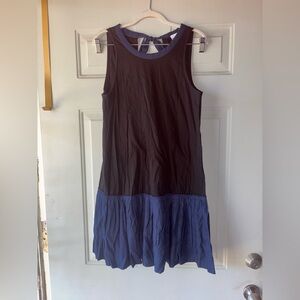 Kinly black/navy sleeveless drop waist dress size S